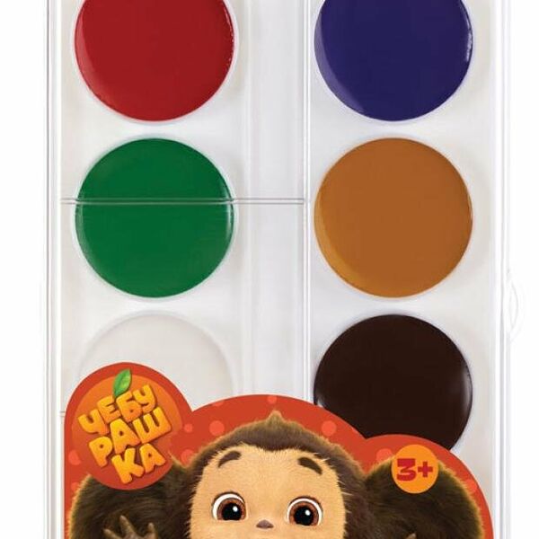 Акварель Мульти-пульти Чебурашка медовая, 12 цветов