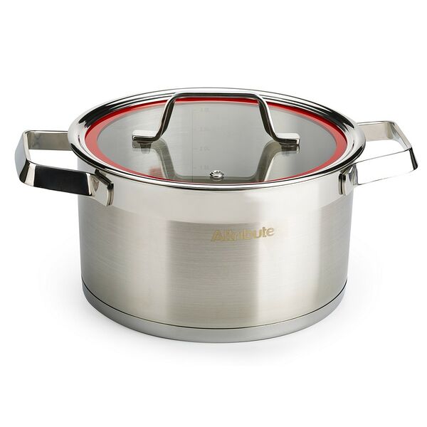 Кастрюля Attribute Red Line, 3.3 л, нерж. сталь