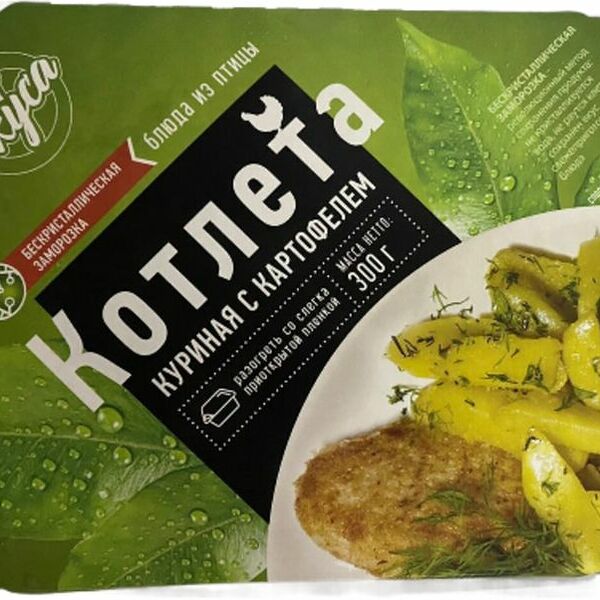 Котлета 4 Вкуса куриная с картофелем замороженная 300г