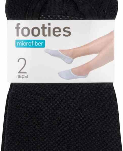 Следки женские чёрные р 36-40, 2 пары ТМ Footies (Футис)