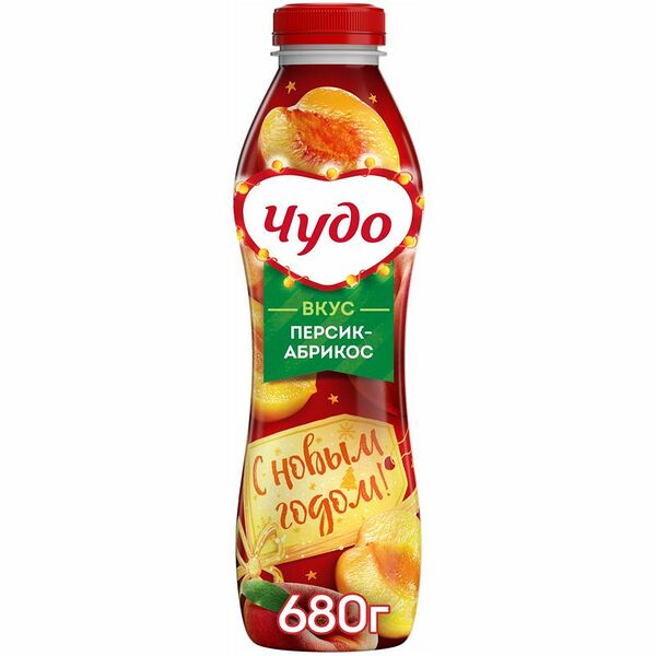 Йогурт фруктовый Чудо персик-абрикос 1.9%, 680г