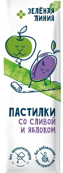 Пастилки Зеленая линия Слива-Яблоко 27г