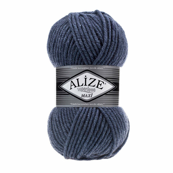 Пряжа ALIZE 'Superlana maxi' 100гр. 100м. (75% акрил, 25%шерсть) ТУ(203 джинса)