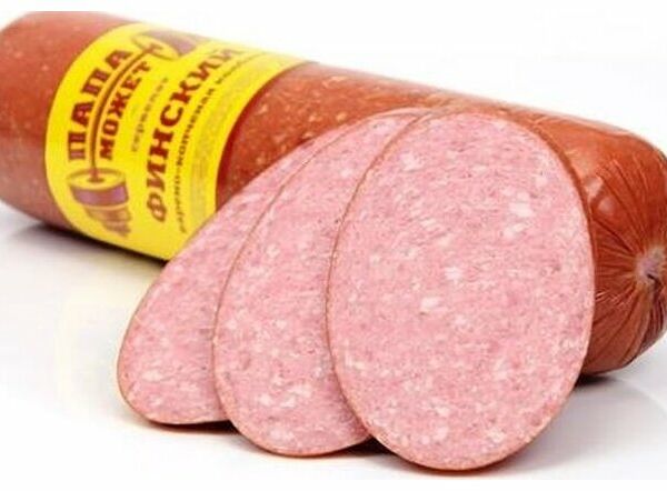 Колбаса варено-копченая Папа может Сервелат Финский