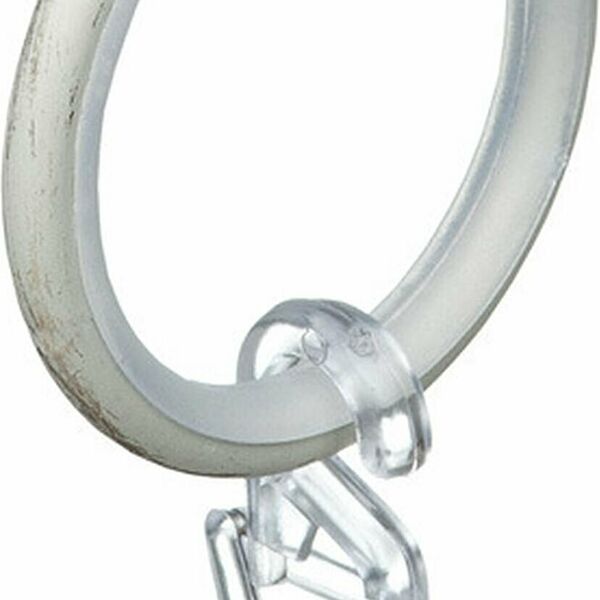 Кольцо с крючком для карниза HOME ACCESSORY стальной сплав белый антик d16 мм