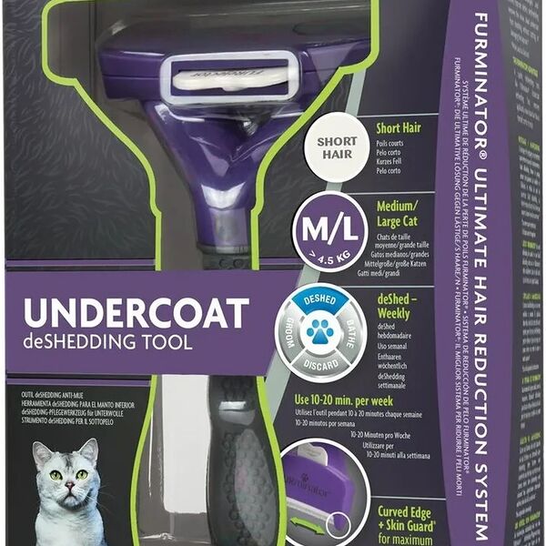 Фурминатор M/L для больших кошек c короткой шерстью