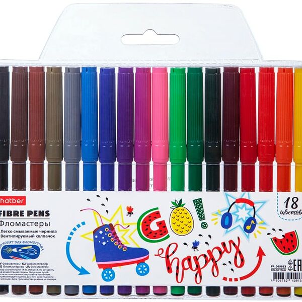 Фломастеры Hatber Color Tour 18 цветов
