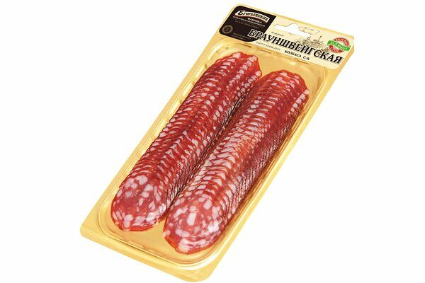 Колбаса сырокопчёная Брауншвейгская Егорьевская КГФ нарезка