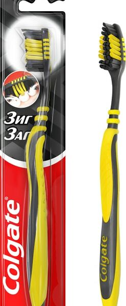 Зубная щетка Colgate Зиг Заг Древесный уголь многофункциональная средней жесткости