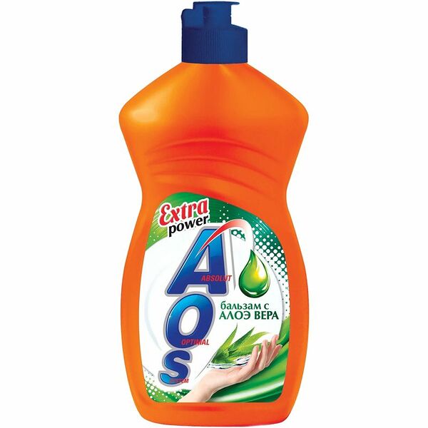 Средство для мытья посуды Aos Extra Power Бальзам с Алоэ Вера 450 мл