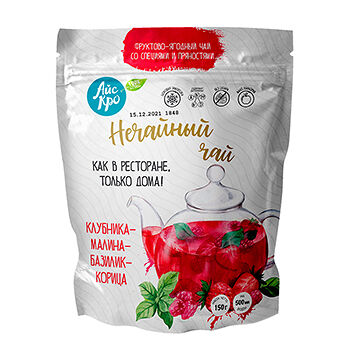 Фруктово-ягодный чай Нечайный чай с клубникой, малиной и базиликом, Айс Кро