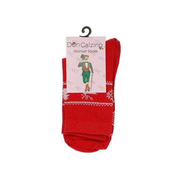 Женские носки Don Calzino Скандинавские олени Красный р.23-25