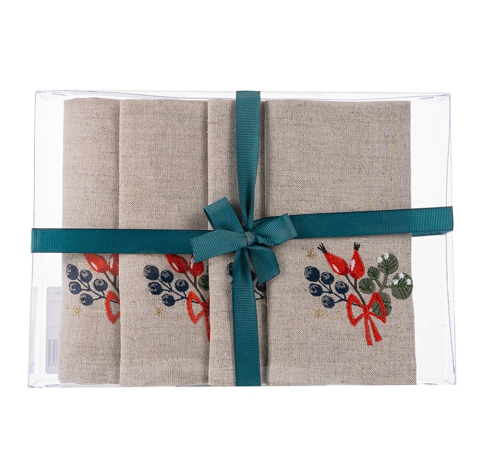 

Набор салфеток Семейные ценности "Рождественское чудо" каландр 40х40 см 4 шт, Россия