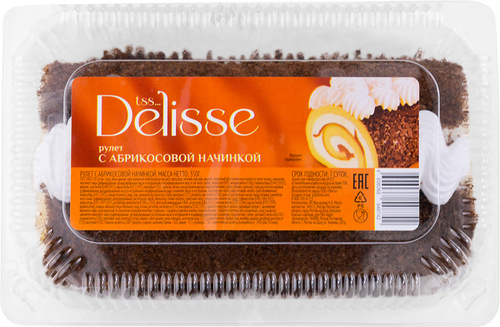 Рулет DELISSE с абрикосовой начинкой, 350г