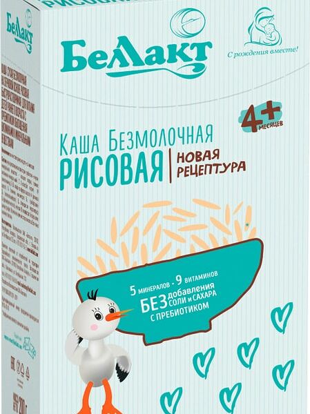 Каша Беллакт рисовая безмолочная с пребиотиком 200г