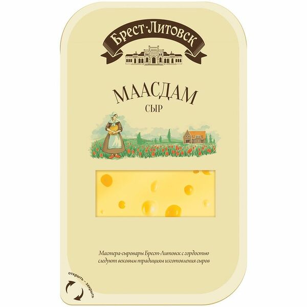 Сыр Маасдам Савушкин продукт Брест-Литовск 45% полутвердый нарезка 130 г