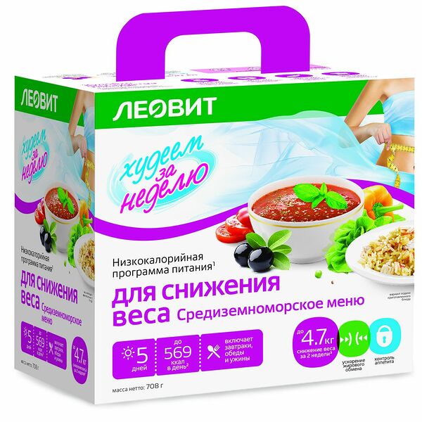 Программа питания Леовит Худеем за неделю Диета средиземноморская 32 шт.