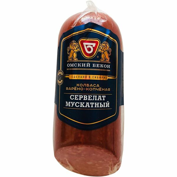 Сервелат Омский бекон Мускатный варено-копченый