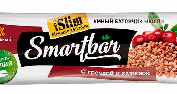 Батончик злаковый - мюсли с гречкой и клюквой ТМ Smartbar (Смартбар)