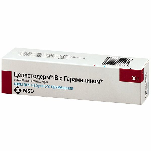 Целестодерм-В с Гарамицином крем 0.1% + 0.1% 30 г 