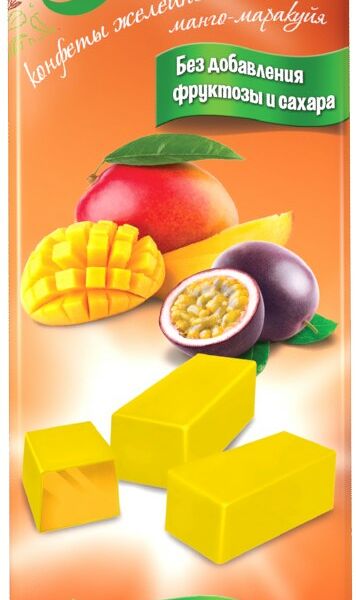 Диабетические конфеты Умные сладости желтый манго-маракуйя 105г