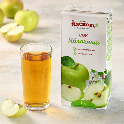 Сок яблочный Мясновъ Буфет 1 л