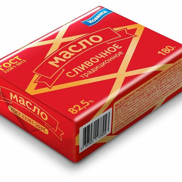 Масло сливочное Традиционное высшего сорта 82.5%, 180г