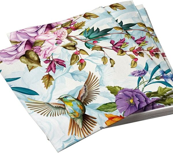 Салфетки бумажные ND Play Птицы и цветы трехслойные 33*33см 20шт