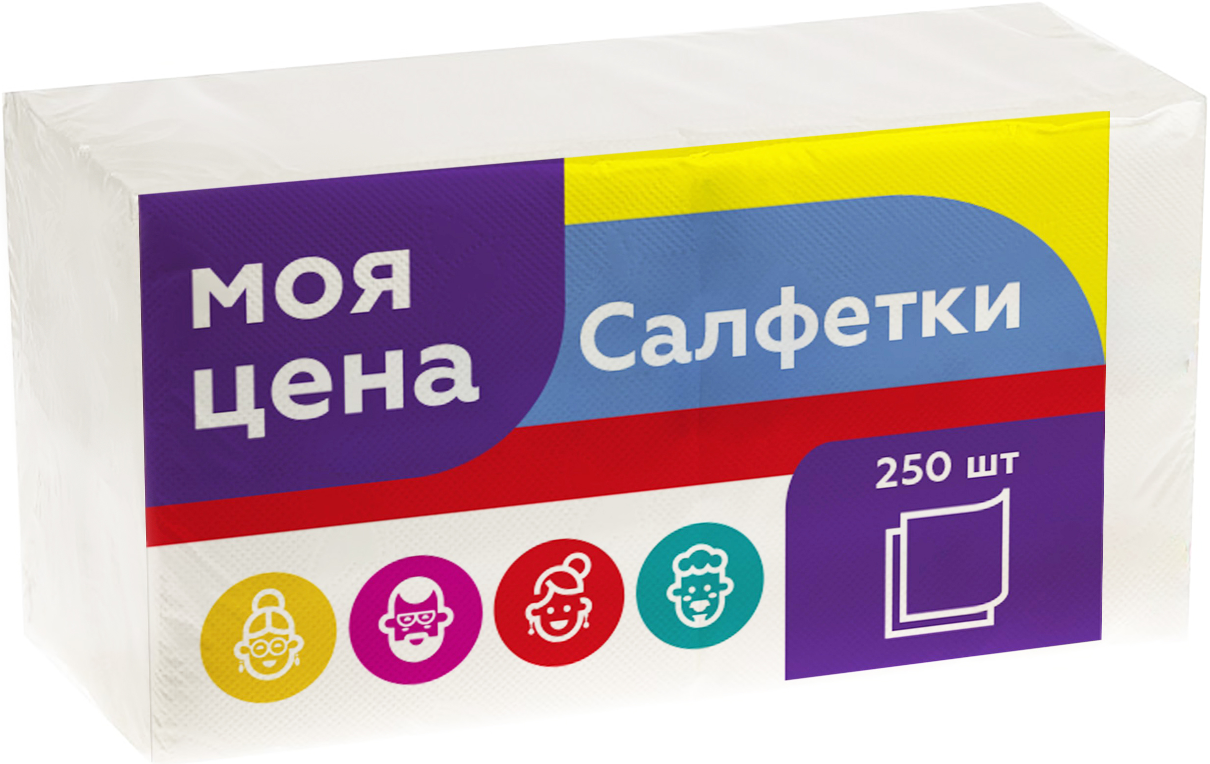 

Бумажные салфетки Магнит белые 250шт
