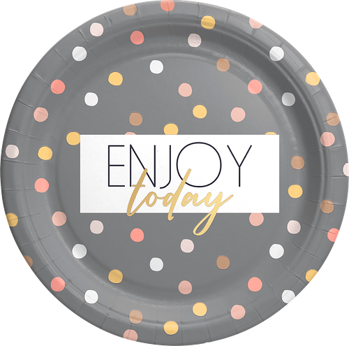 Тарелки одноразовые Party 23 см бумажные, с тиснением, 6 шт, дизайн в ассортименте