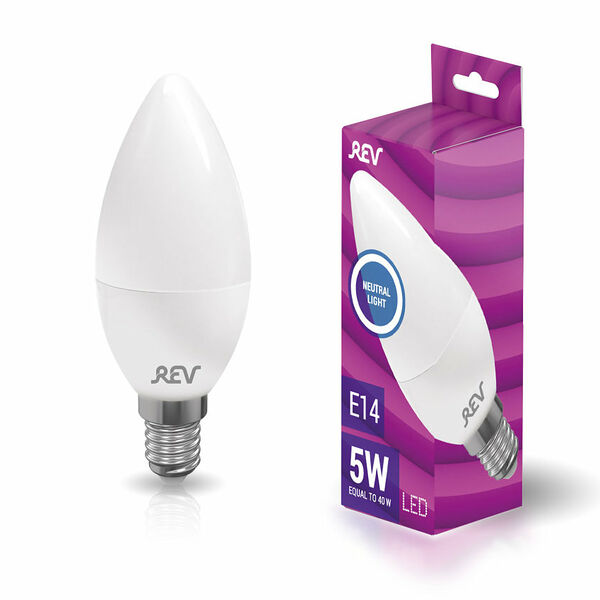 Лампа светодиодная Е14 холодный свет ТМ Rev (Рев)