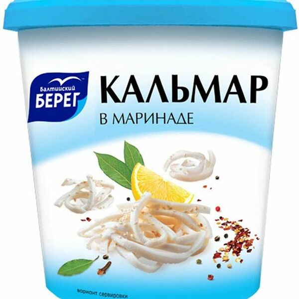 Кальмар Балтийский берег в маринаде 390г