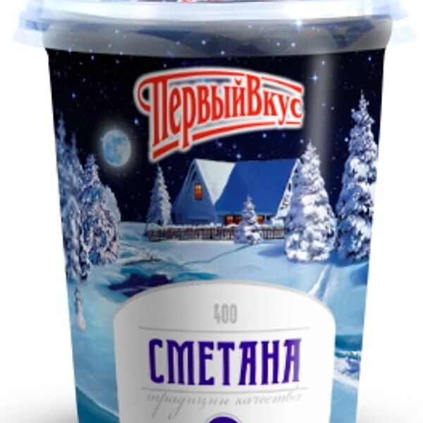Сметана Первый вкус 20%, 400г