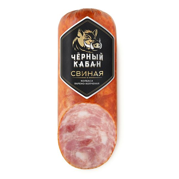 Колбаса варенокопченая Черный кабан Свиная 290г