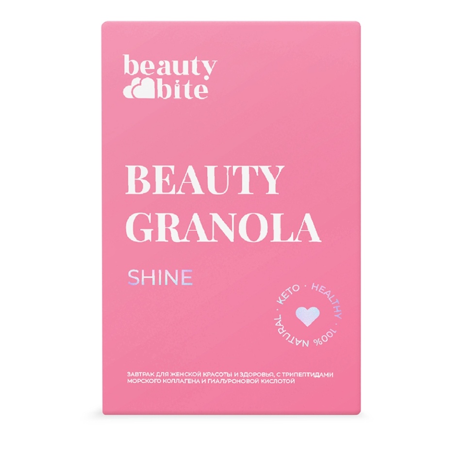 

Кето-гранола низкоуглеводная Beauty Bite Shine с добавлением коллагена 125г, Россия