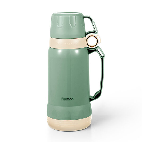 Термос со стеклянной колбой 1 л зеленый