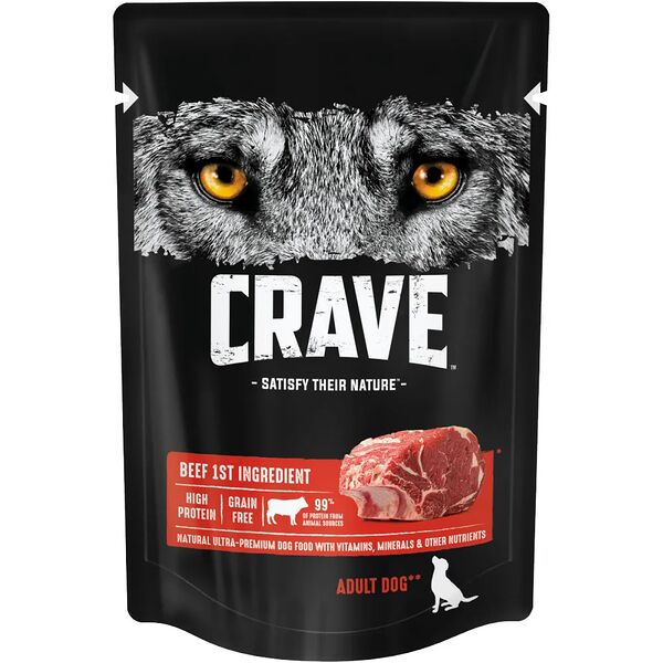 Корм для собак CRAVE говядина в соусе пауч
