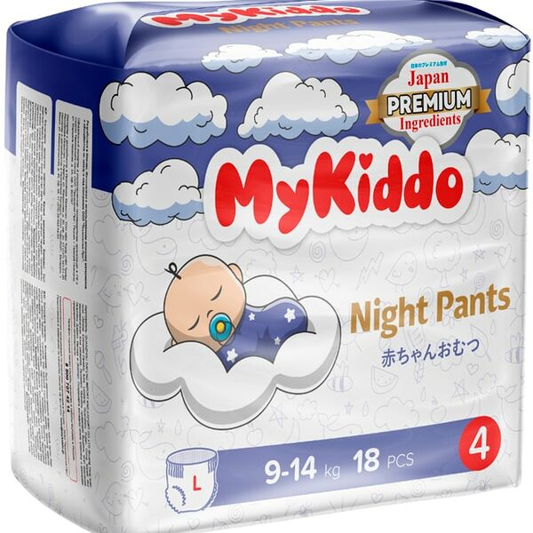 Подгузники-трусики MyKiddo Night ночные L 9-14кг 18шт