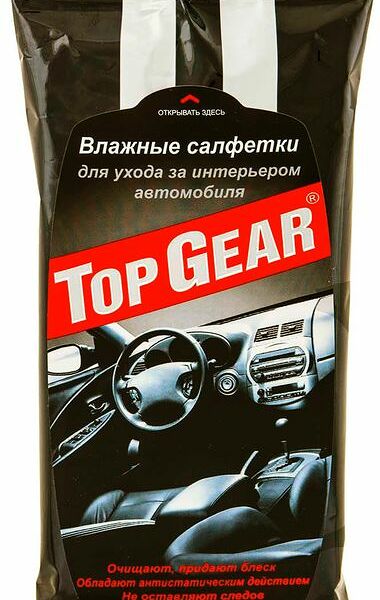 Салфетки влажные Top Gear для ухода за интерьером автомобиля 30 шт