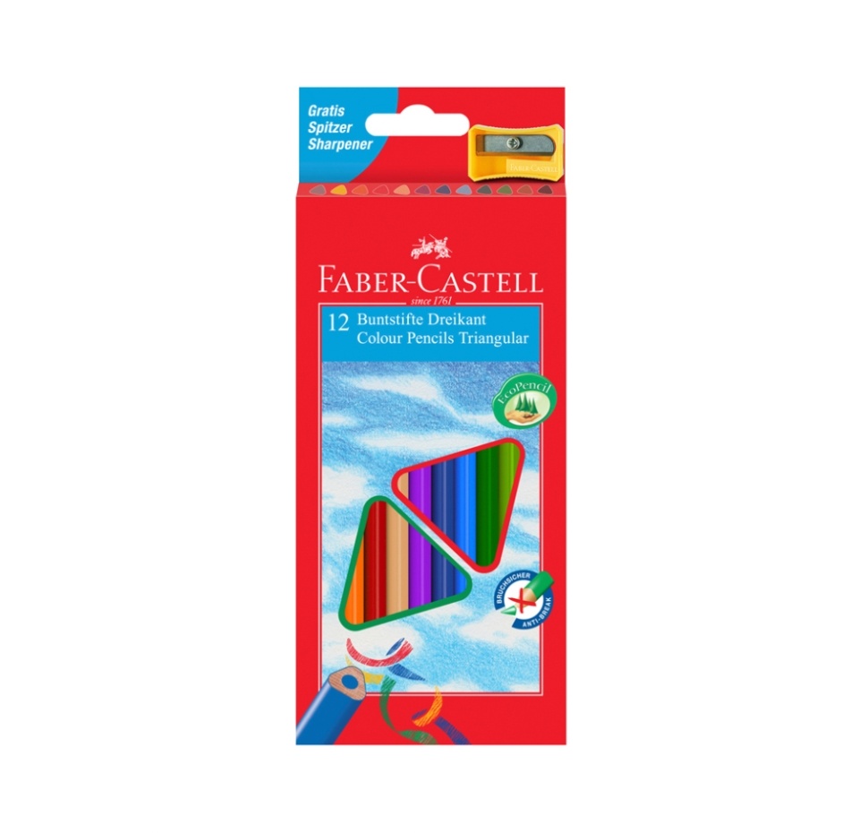 

Набор цветных карандашей Faber-Castell Ecopen с точилкой 12 шт цвет точилки в ассортименте