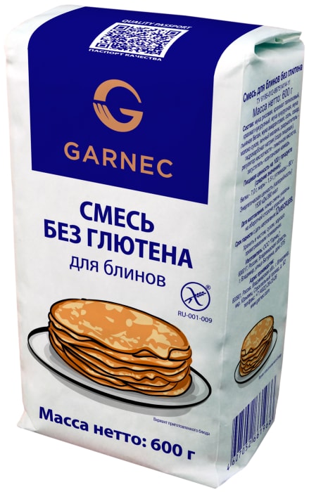 

Сухая смесь для блинов Garnec без глютена 600 г