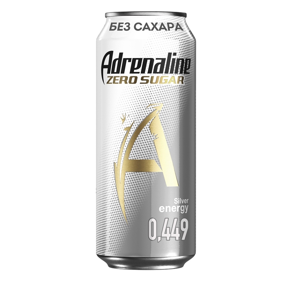

Напиток энергетический Zero Sugar Silver Energy без сахара, Adrenaline Rush, 0.449 л, Россия