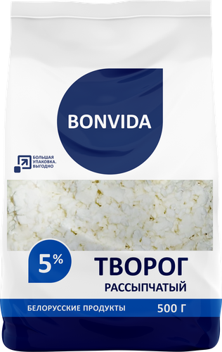 

Творог рассыпчатый Bonvida 5%, 500г