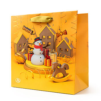 Пакет подарочный «Азбука вкуса» Озорной снеговик 30х30х14см, Россия