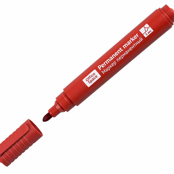 Маркер перманентный 8004А Office Space красный, пулевидный, 3мм   CFS20_1876