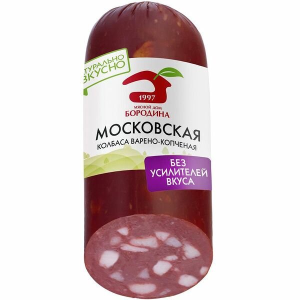 Колбаса варёно-копчёная Мясной Дом Бородина Московская высший сорт