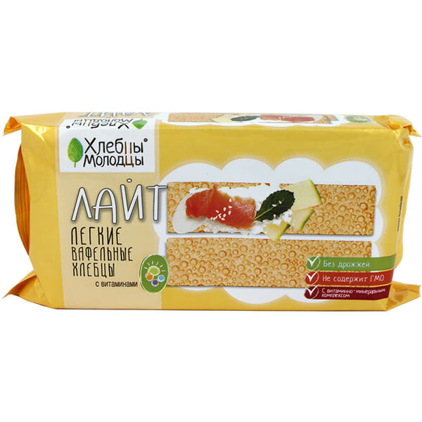 Хлебцы молодцы лайт 70 г с витаминами молодец