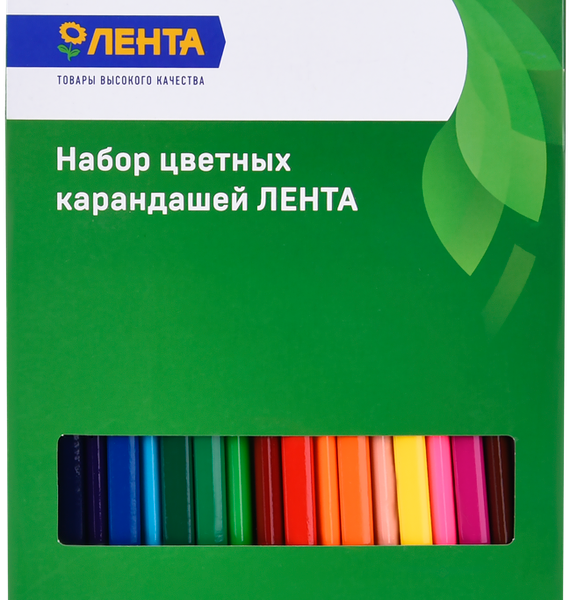 Набор цветных карандашей ЛЕНТА 18 цветов, 18шт