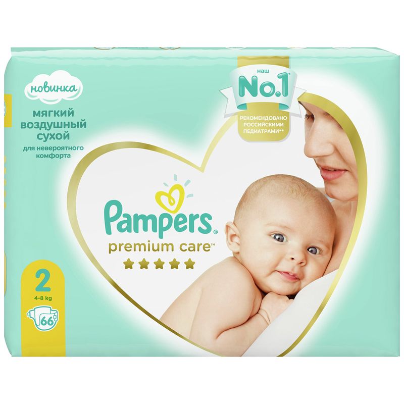 

Подгузники Pampers Premium Care 4-8 кг 66 шт.