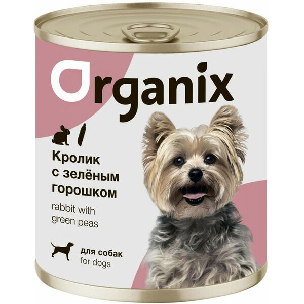 Organix Консервы для собак Кролик с зеленым горошком 750 г